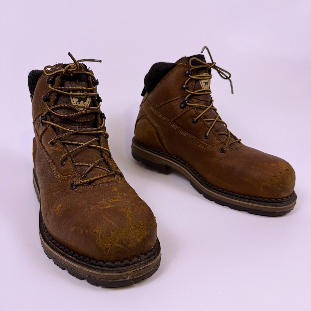 Irish Setter Work Boots Men 11.5 Brown Leather Vibram Sole UltraDry Waterproof